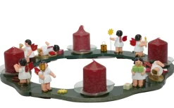 Figurenland Uhlig GmbH Adventsleuchter*Adventskranz mit 8 Weihnachtsengel , 35 cm von