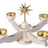 Albin Preißler Adventsleuchter*Adventsleuchter für Teelichte mit Weihnachtsstern, weiß von