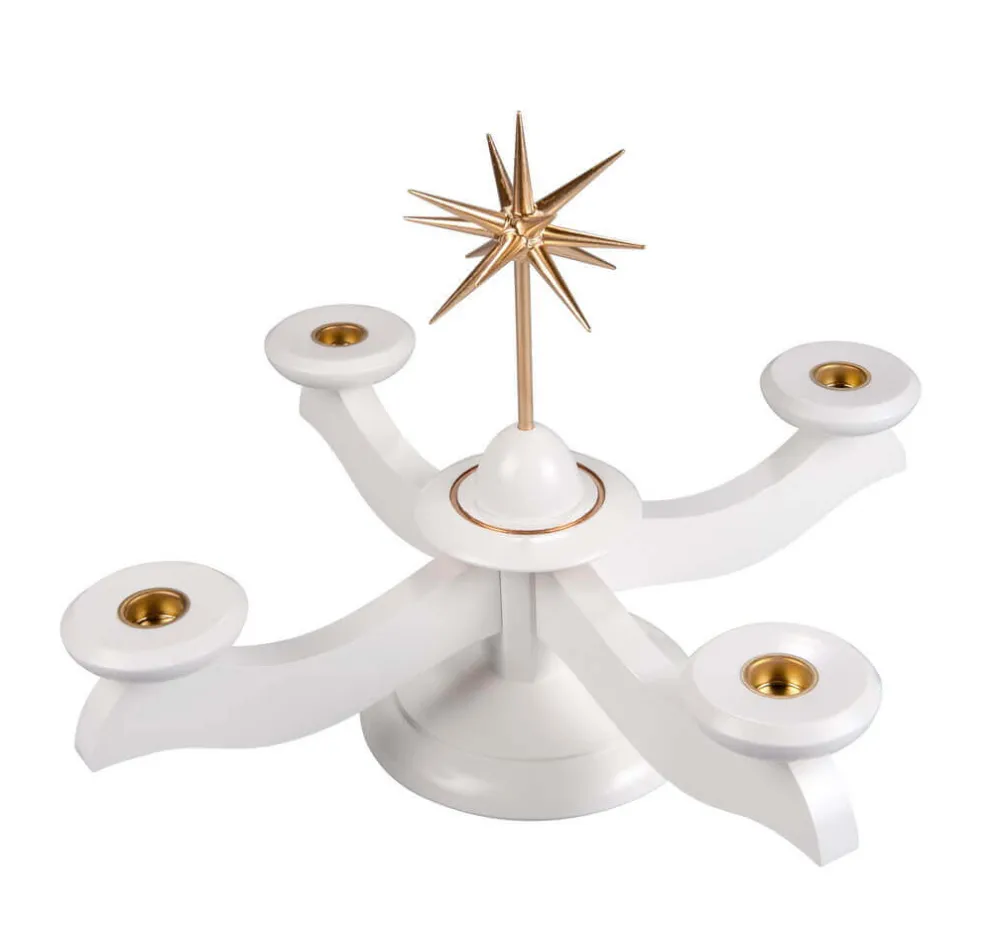 Albin Preißler Adventsleuchter*Adventsleuchter in weiß mit goldenem Weihnachtsstern von
