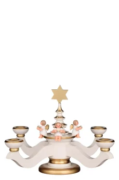 Christian Ulbricht Neuheiten*Adventsleuchter mit Engel, weiß, 20 cm von