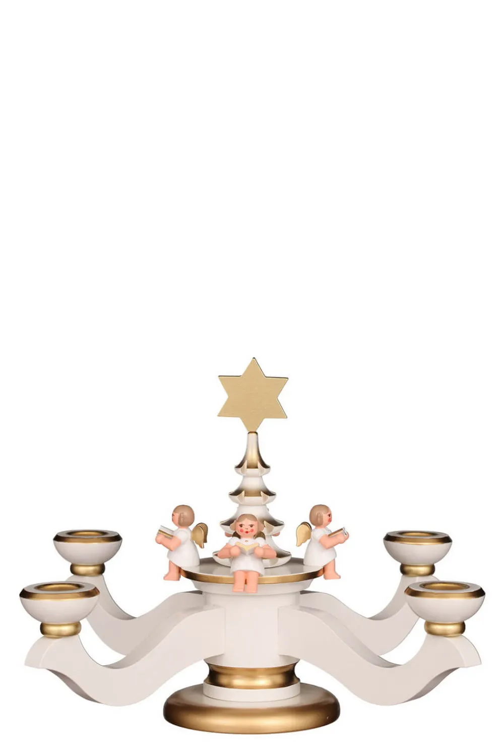 Christian Ulbricht Neuheiten*Adventsleuchter mit Engel, weiß, 20 cm von