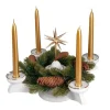 Albin Preißler Adventsleuchter*Adventsleuchter mit Weihnachtsstern und Tannenkranz, weiß von