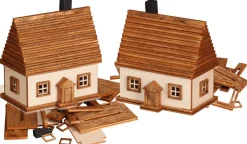 Seiffener Volkskunst eG Holzfiguren & Dekofiguren*Bastelset Erzgebirgshäuser, 2 Stück von