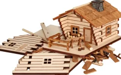 Seiffener Volkskunst eG Räuchermännchen*Bastelset Räucherhaus Blockhütte von
