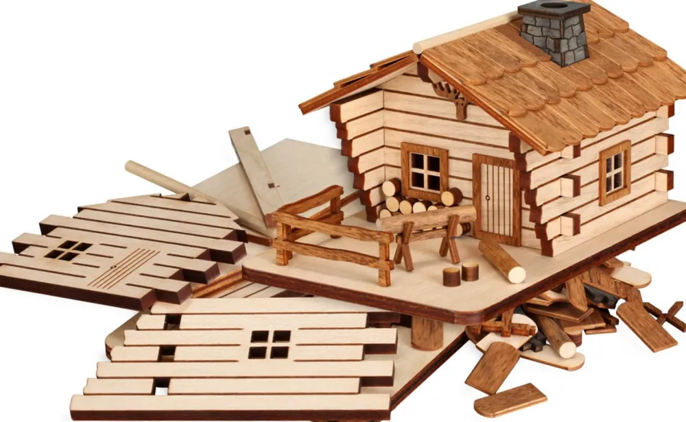 Seiffener Volkskunst eG Räuchermännchen*Bastelset Räucherhaus Blockhütte von
