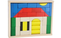 Holzspielwaren Ebert Bausteine & Baukästen*Baukasten Haus mit 41 Bausteinen, farbig von Ebert GmbH