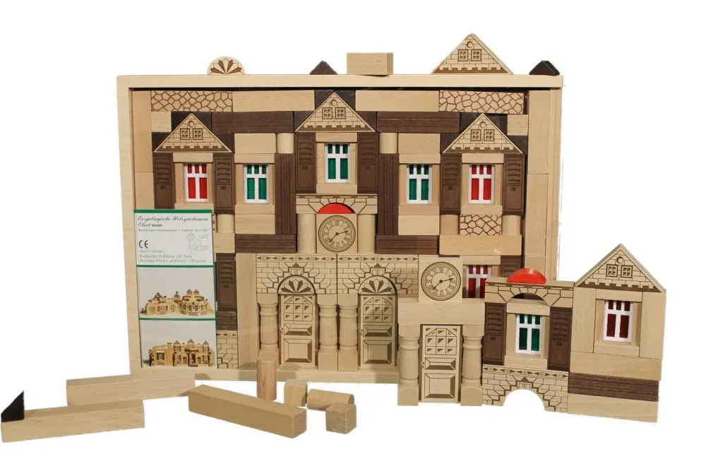 Holzspielwaren Ebert Bausteine & Baukästen*Baukasten Noblesse, 143 Bausteine von Ebert GmbH