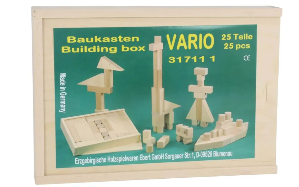 Holzspielwaren Ebert Bausteine & Baukästen*Baukasten Vario mit 25 Bausteinen von Ebert GmbH