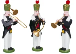 Volkskunstwerkstatt Eckert Holzfiguren & Dekofiguren*Bergmänner Bläser Trio, 13 cm von Eckert
