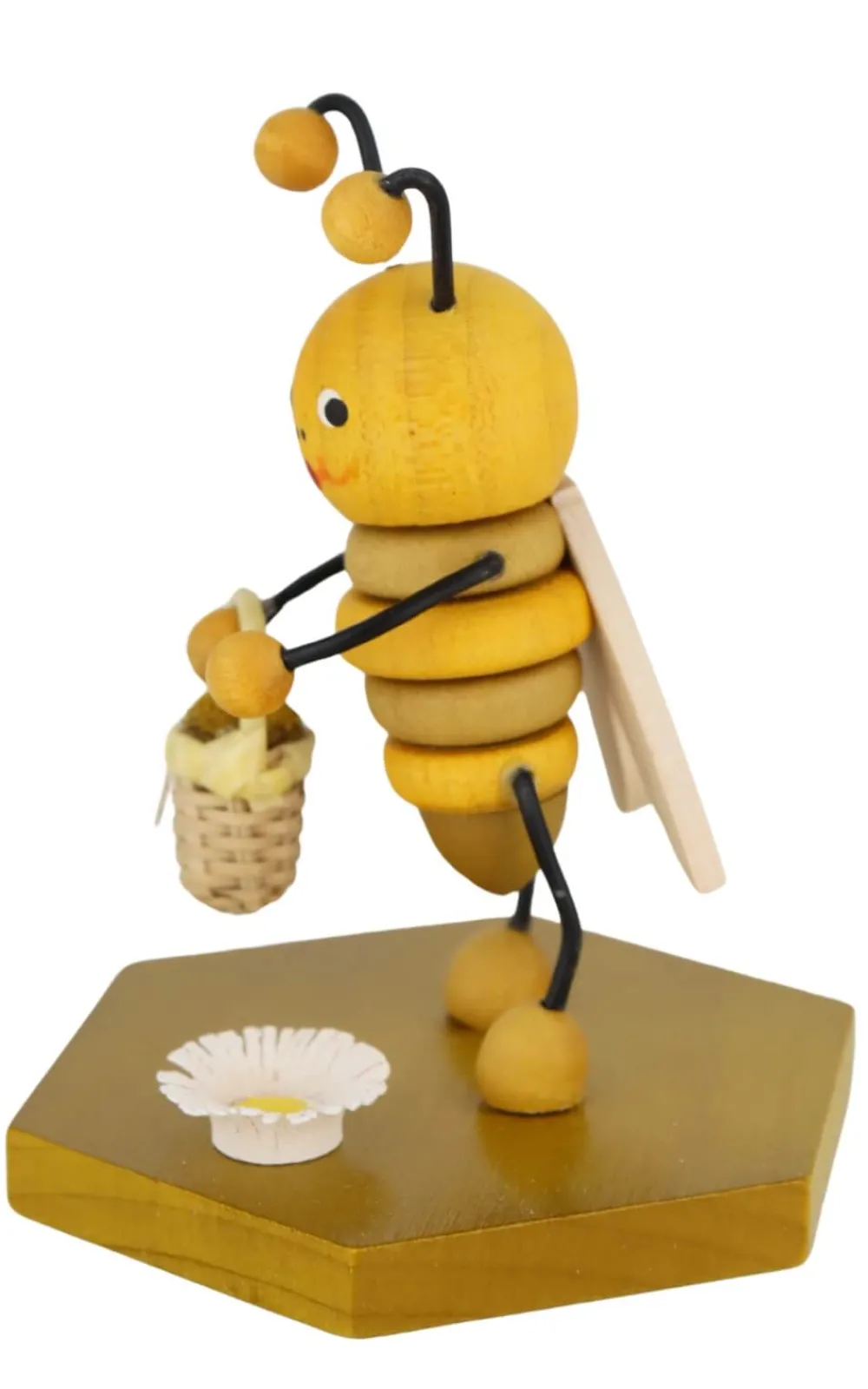 Zenker Neuheiten | Frühlingsdeko*Biene mit Blumenkorb, 8 cm von Ralf
