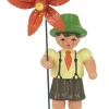 Figurenland Uhlig GmbH Blumenmädchen*Blumenjunge Bastian mit oranger Blume, 9 cm von Figurenland Uhlig