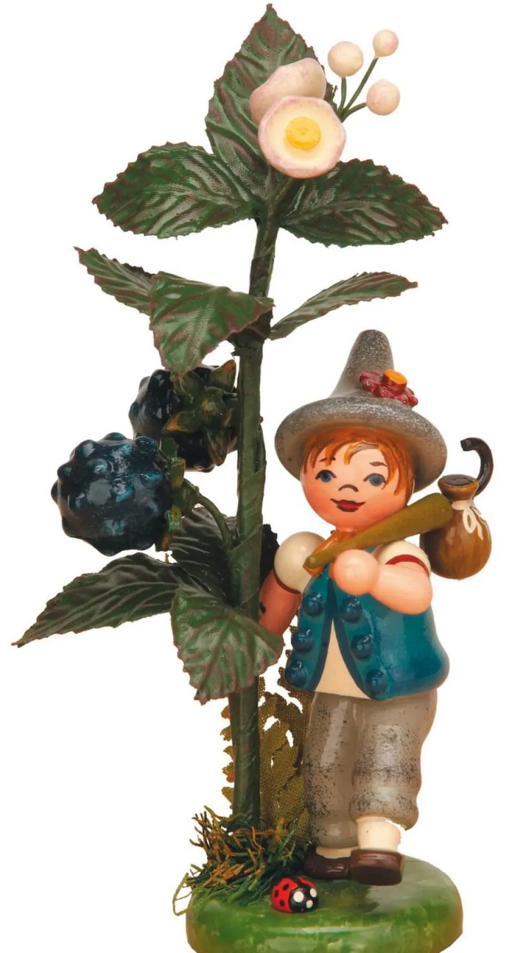 Hubrig Volkskunst Blumenmädchen*Blumenkind Herbstkind Brombeere, 13 cm, von