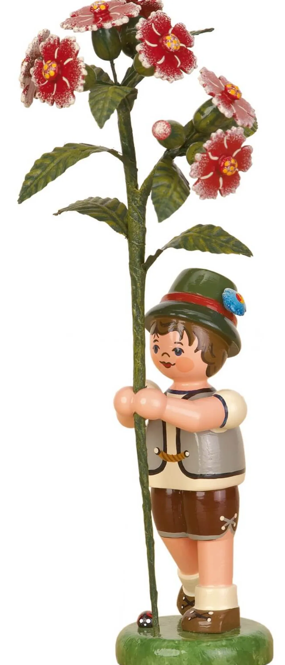 Hubrig Volkskunst Blumenmädchen*Blumenkind Junge mit Buschnelke von