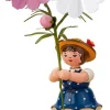 Hubrig Volkskunst Blumenmädchen*Blumenkind Mädchen mit Cosmea, 24 cm, von