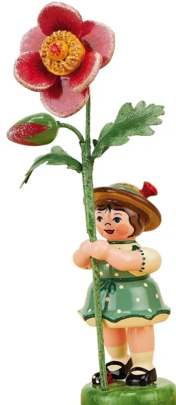 Hubrig Volkskunst Neuheiten*Blumenkind Mädchen mit Heckenrose von
