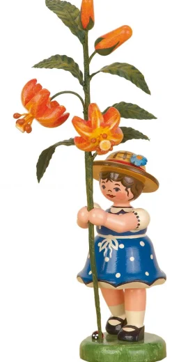 Hubrig Volkskunst Auslaufartikel*Blumenkind Mädchen mit Lilie von