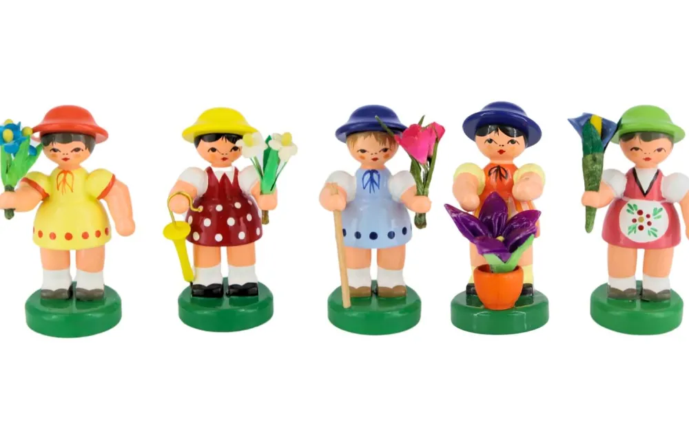 Figurenland Uhlig GmbH Blumenmädchen*Blumenmädchen, 5 Stück handbemalt von