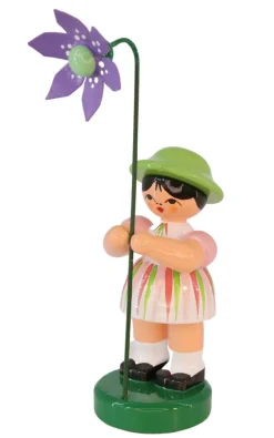 Figurenland Uhlig GmbH Blumenmädchen*Blumenmädchen Elisa mit violetter Blume, 9 cm von