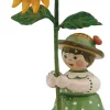 Hubrig Volkskunst Neuheiten | Blumenmädchen*Blumenmädchen mit Sonnenblume, 11 cm von