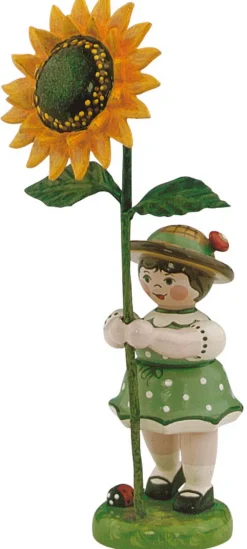 Hubrig Volkskunst Neuheiten | Blumenmädchen*Blumenmädchen mit Sonnenblume, 11 cm von