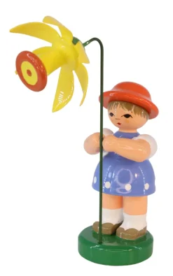 Figurenland Uhlig GmbH Blumenmädchen*Blumenmädchen Sindy mit gelber Blume, 9 cm von