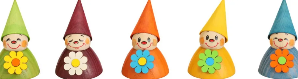 Seiffener Volkskunst eG Holzfiguren & Dekofiguren*Blumen-Wippel, 5er Set von