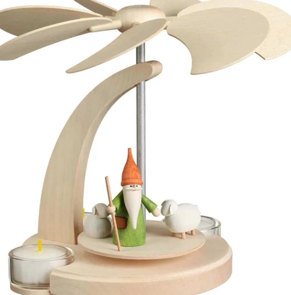Seiffener Volkskunst eG Weihnachtspyramiden*Bogenpyramide mit Schäferwichtel, 18 cm von