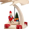 Seiffener Volkskunst eG Weihnachtspyramiden*Bogenpyramide Weihnachtsmann mit Schlitten, 18 cm von