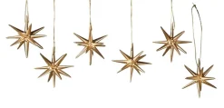 Albin Preißler Neuheiten | Christbaumschmuck*Christbaumschmuck aus Holz, Weihnachtssterne gold, 6-teilig von