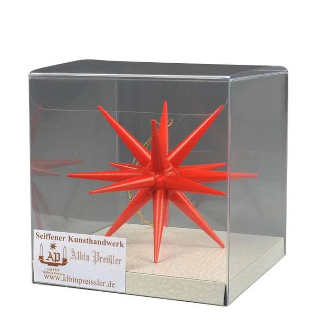 Albin Preißler Christbaumschmuck*Christbaumschmuck aus Holz, Weihnachtsstern rot, 10 cm von