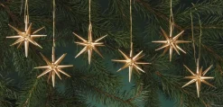 Albin Preißler Neuheiten | Christbaumschmuck*Christbaumschmuck aus Holz, Weihnachtssterne gold, 6-teilig von