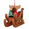 Christian Ulbricht Christbaumschmuck*Christbaumschmuck Elch Weihnachtsmann auf Schlitten, 1 Stück von