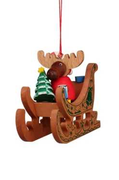 Christian Ulbricht Christbaumschmuck*Christbaumschmuck Elch Weihnachtsmann auf Schlitten, 1 Stück von