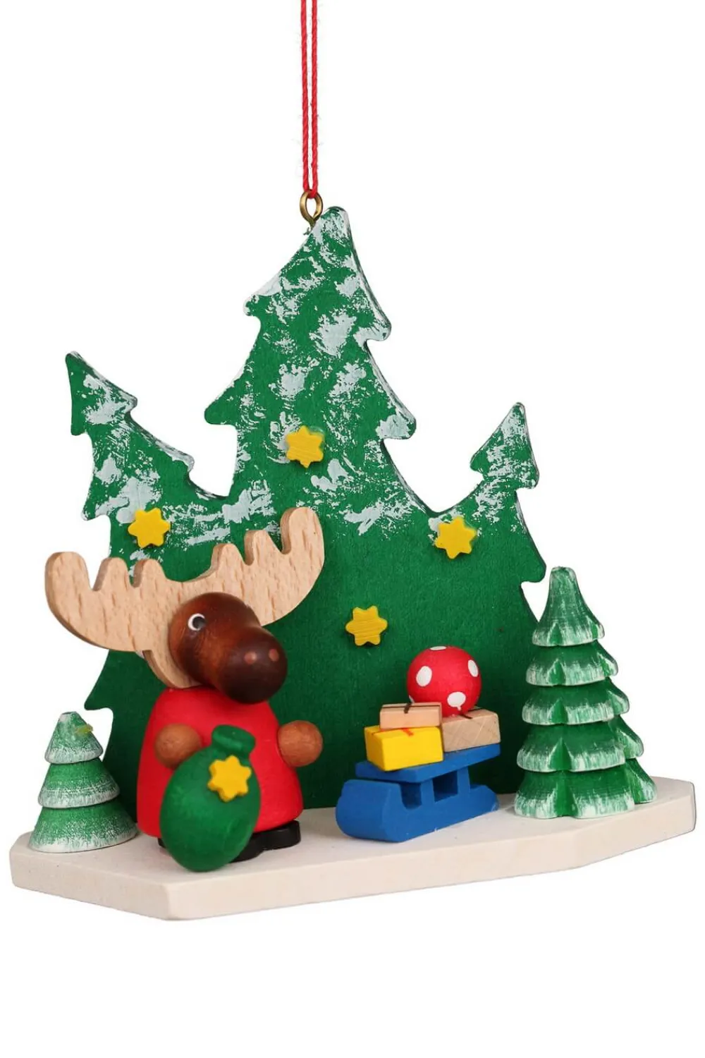 Christian Ulbricht Auslaufartikel*Christbaumschmuck Elch Weihnachtsmann im Wald, 1 Stück von