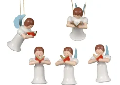 Albin Preißler Christbaumschmuck*Christbaumschmuck Engel mit Gesangbuch, 5 Stück von