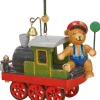 Hubrig Volkskunst Christbaumschmuck*Christbaumschmuck Lok mit Teddy von