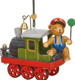 Hubrig Volkskunst Christbaumschmuck*Christbaumschmuck Lok mit Teddy von