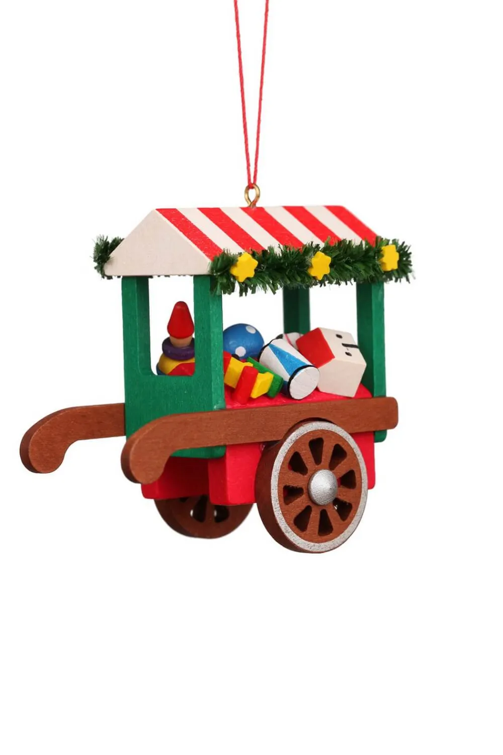 Christian Ulbricht Christbaumschmuck*Christbaumschmuck Marktwagen mit Spielzeug von