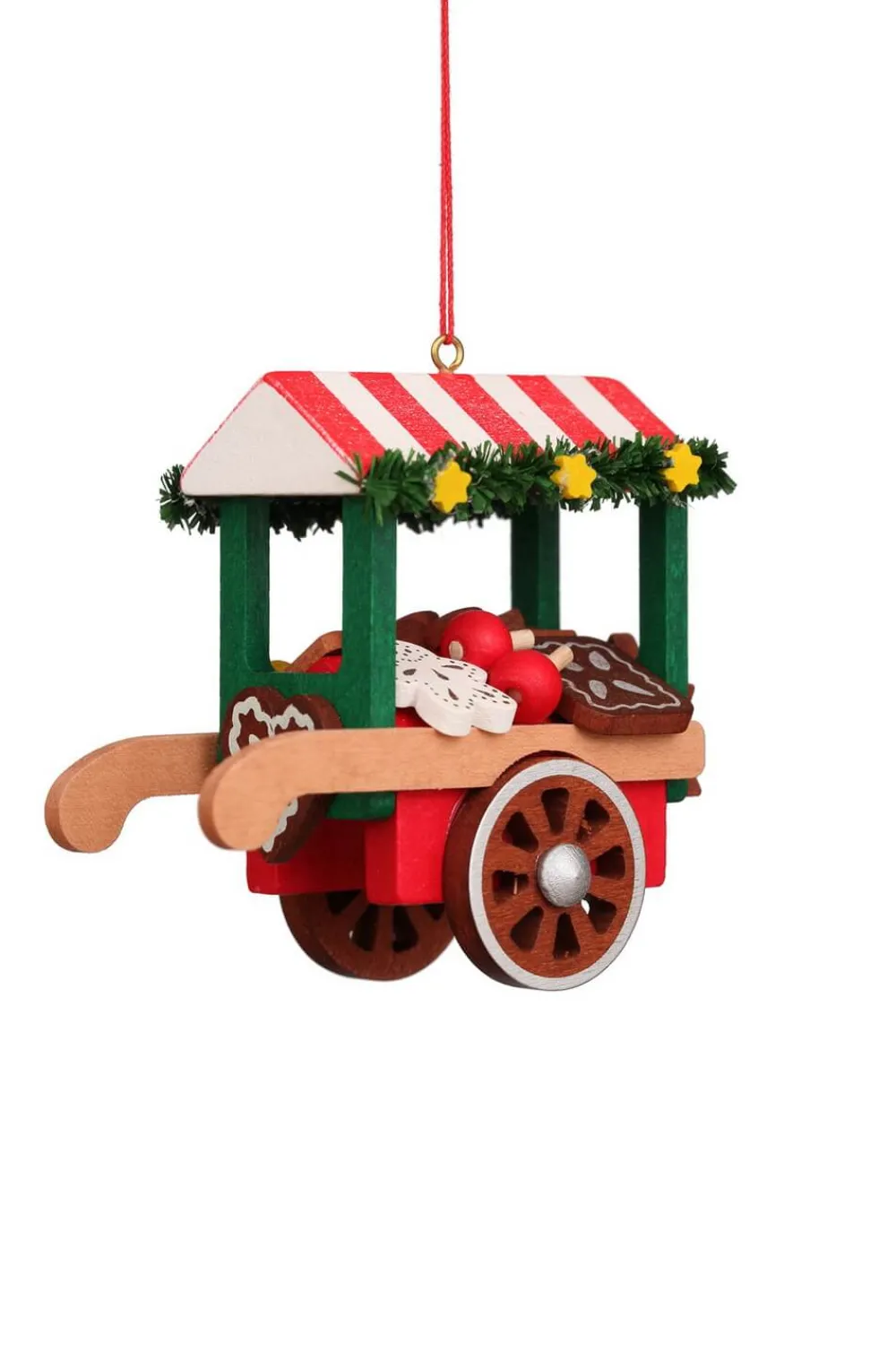 Christian Ulbricht Christbaumschmuck*Christbaumschmuck Marktwagen mit Lebkuchen von