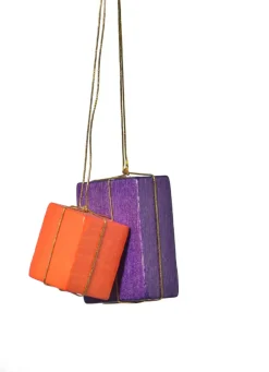 KWO Christbaumschmuck*Christbaumschmuck Pakete, orange-lila, 4 cm von