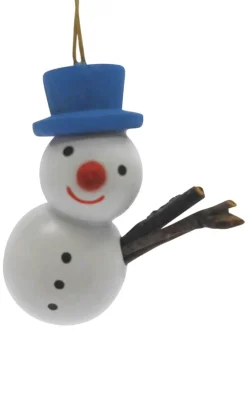 SEIFFENcom by Nestler GmbH Christbaumschmuck*Christbaumschmuck Schneemann mit blauem Hut, 4 cm von SEIFFEN.COM