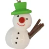 SEIFFENcom by Nestler GmbH Christbaumschmuck*Christbaumschmuck Schneemann mit grünem Hut, 3 cm von SEIFFEN.COM