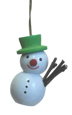 SEIFFENcom by Nestler GmbH Christbaumschmuck*Christbaumschmuck Schneemann mit grünem Hut, 4 cm von SEIFFEN.COM
