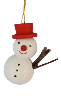 SEIFFENcom by Nestler GmbH Christbaumschmuck*Christbaumschmuck Schneemann mit rotem Hut, 4 cm von SEIFFEN.COM
