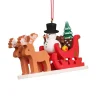 Christian Ulbricht Christbaumschmuck*Christbaumschmuck Schneemann im Rentierschlitten von