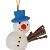 SEIFFENcom by Nestler GmbH Christbaumschmuck*Christbaumschmuck Schneemann mit blauen Hut, 3 cm von SEIFFEN.COM