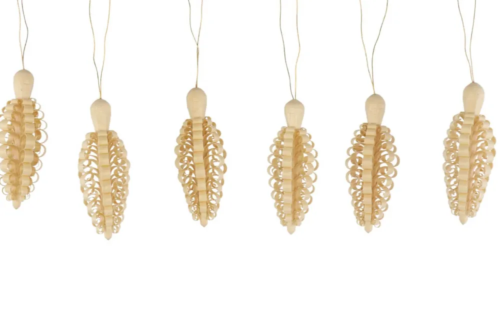 Gunter Flath Christbaumschmuck*Christbaumschmuck Spanzapfen zum Hängen, 6 Stück, 8 cm von