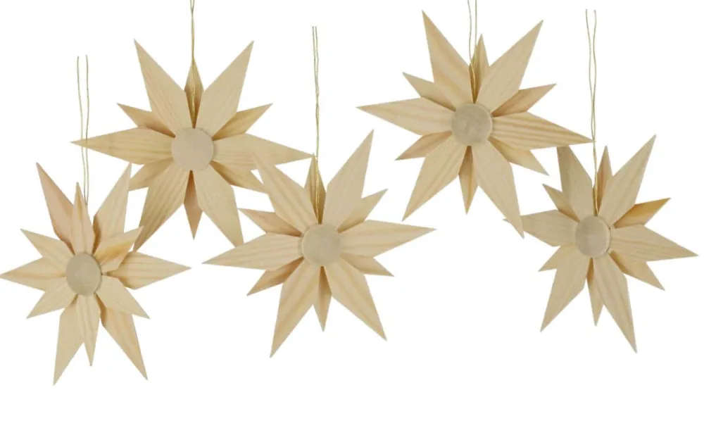 Martina Rudolph Christbaumschmuck*Christbaumschmuck Sterne zum Hängen, 5 Stück von