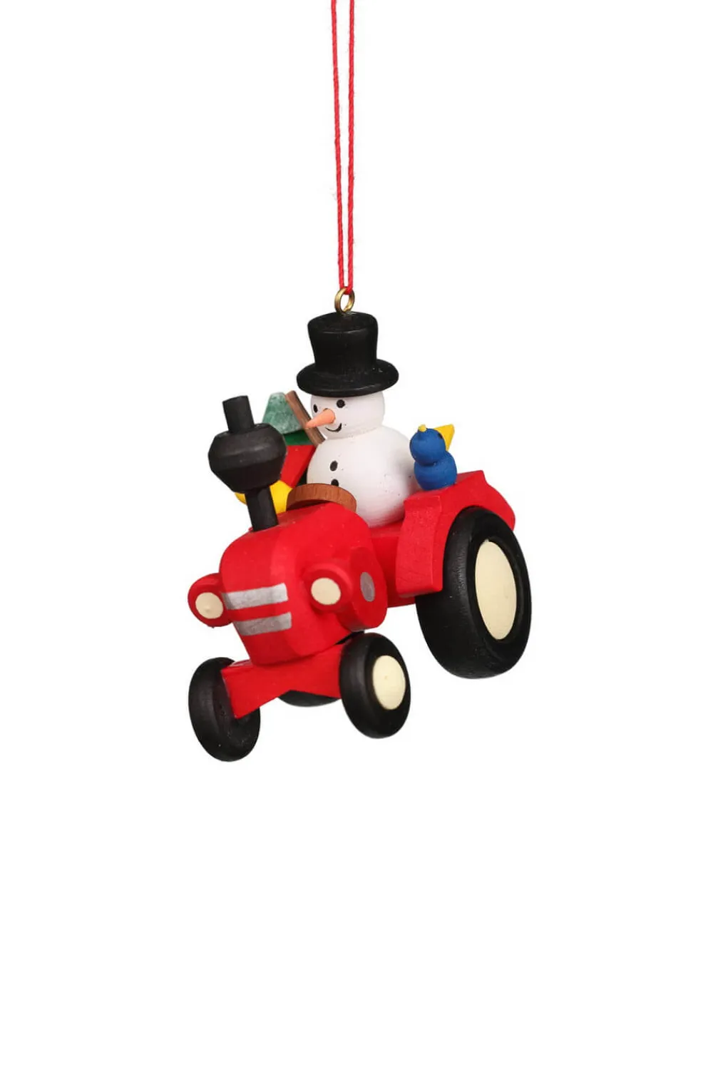 Christian Ulbricht Christbaumschmuck*Christbaumschmuck Traktor mit Schneemann, 1 Stück von