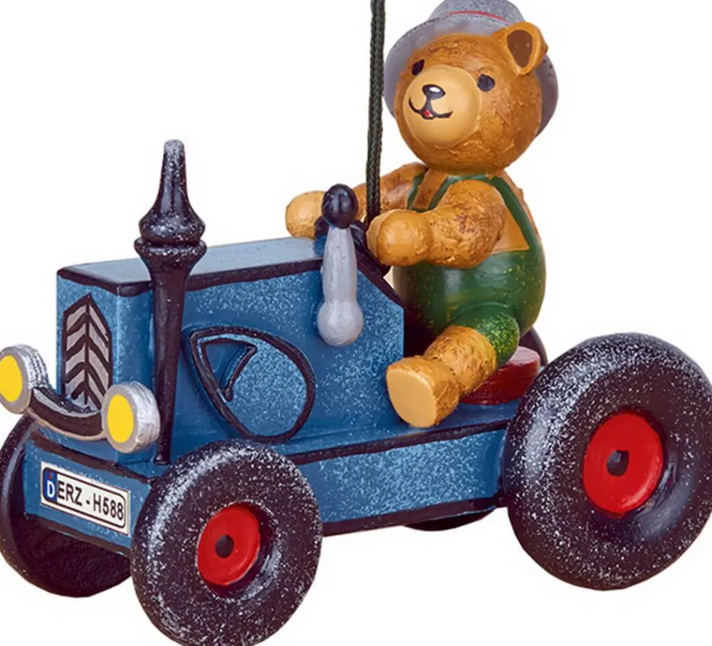 Hubrig Volkskunst Christbaumschmuck*Christbaumschmuck Traktor mit Teddy von